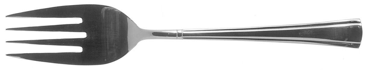 Geo (Stainless, Glossy) Medium Solid Cold Meat Serving Fork by Cuisinart Flatware-1