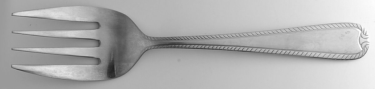 Ribbon (Stainless) Medium Solid Cold Meat Serving Fork by Cuisinart Flatware-1