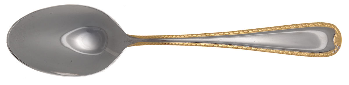Ribbon-Gold (Stainless, Gold Accent) Place/Oval Soup Spoon by Cuisinart Flatware-1