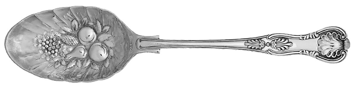 English King (Silverplate) Solid Berry/Casserole Spoon w/ Raised Bowl by Cooper Bros & Sons-1