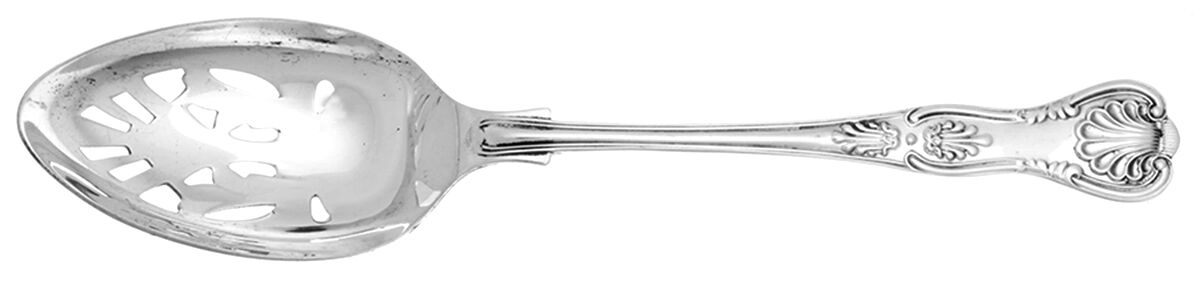 English King (Silverplate) Pierced Tablespoon (Serving Spoon) by Cooper Bros & Sons-1