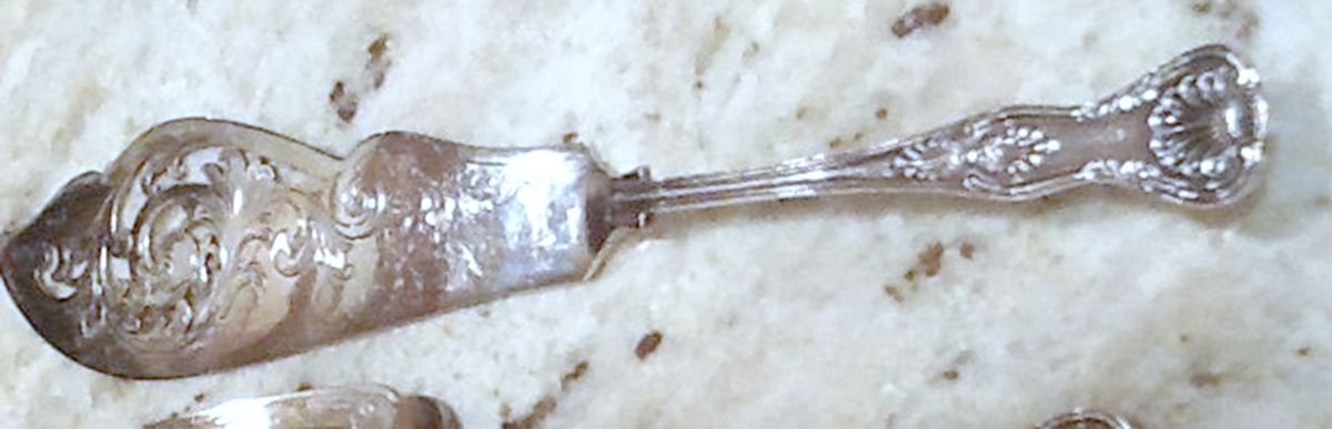 English King (Silverplate) Large Solid Pierced Fish Knife by Cooper Bros & Sons-1
