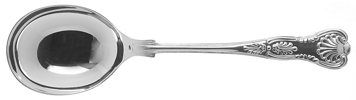 English King (Silverplate) Round Bowl Soup Spoon (Cream Soup) by Cooper Bros & Sons-1