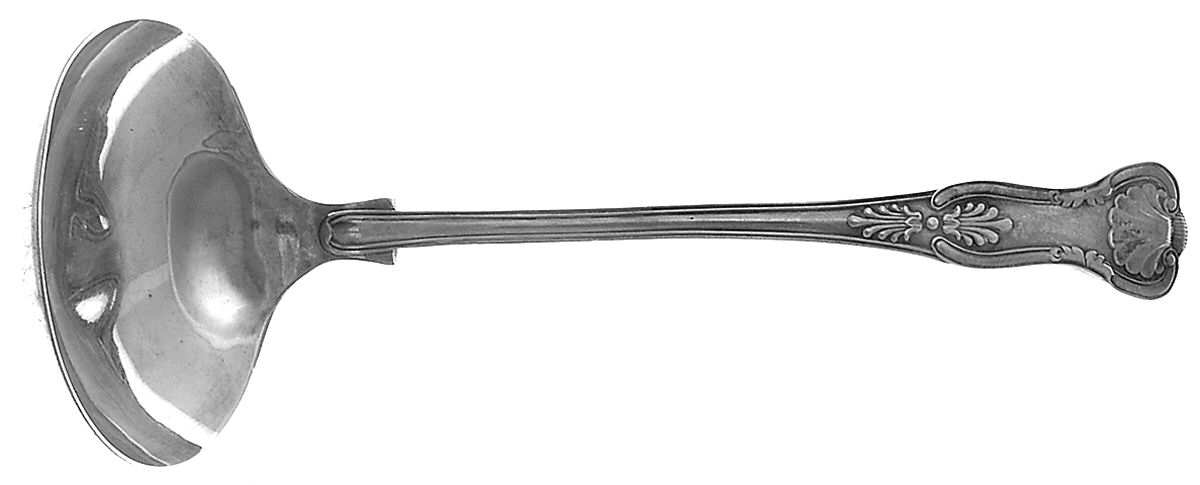English King (Silverplate) Small Solid Soup Ladle by Cooper Bros & Sons-1
