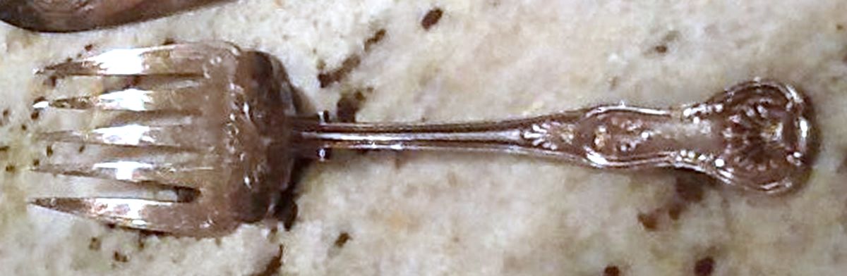 English King (Silverplate) Solid Pierced Fish Serving Fork by Cooper Bros & Sons-1