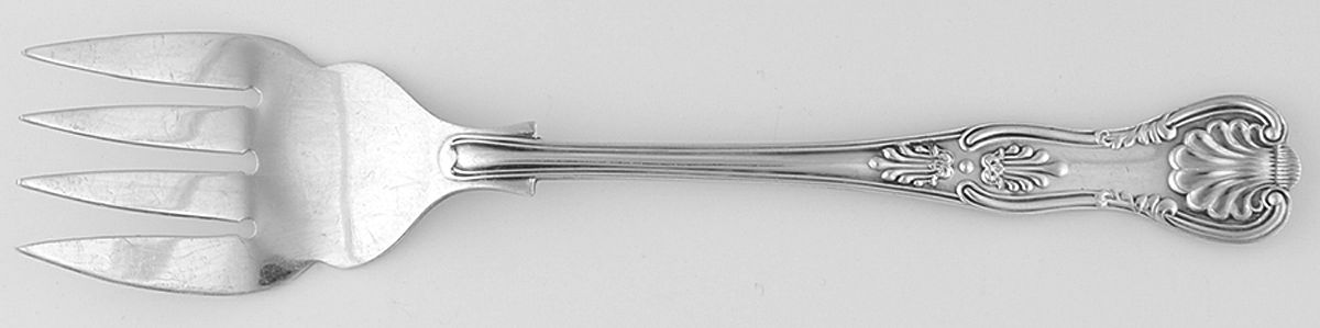 English King (Silverplate) Medium Solid Cold Meat Serving Fork by Cooper Bros & Sons-1