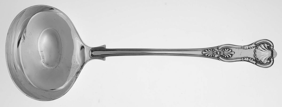 English King (Silverplate) Large Solid Soup Ladle by Cooper Bros & Sons-1