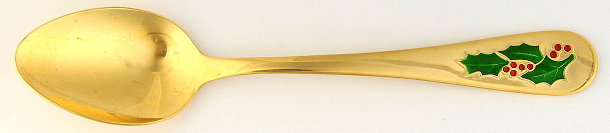 Hollyberry (Gold Electroplate) Tablespoon (Serving Spoon) by Classic Traditions-1