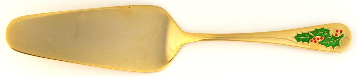 Hollyberry (Gold Electroplate) Solid Pie Server by Classic Traditions-1