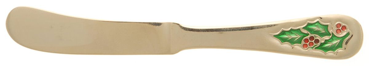 Hollyberry (Gold Electroplate) Flat Handle Butter Spreader by Classic Traditions-1