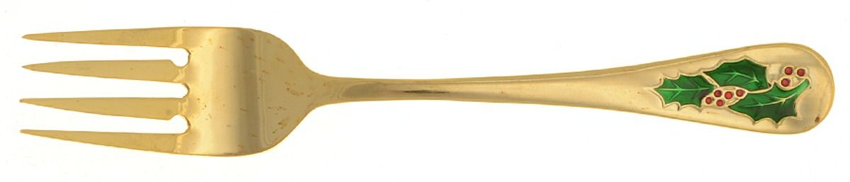 Hollyberry (Gold Electroplate) Individual Salad Fork by Classic Traditions-1