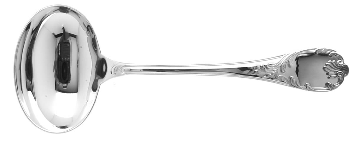 Marly (Silverplate, 1890, Glossy Handle) Solid Gravy Ladle by Christofle France-1