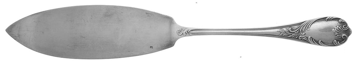 Marly (Silverplate, 1890, Glossy Handle) Large Solid Fish Serving Knife by Christofle France-1