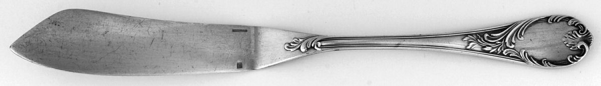 Marly (Silverplate, 1890, Glossy Handle) Individual Solid Fish Knife by Christofle France-1