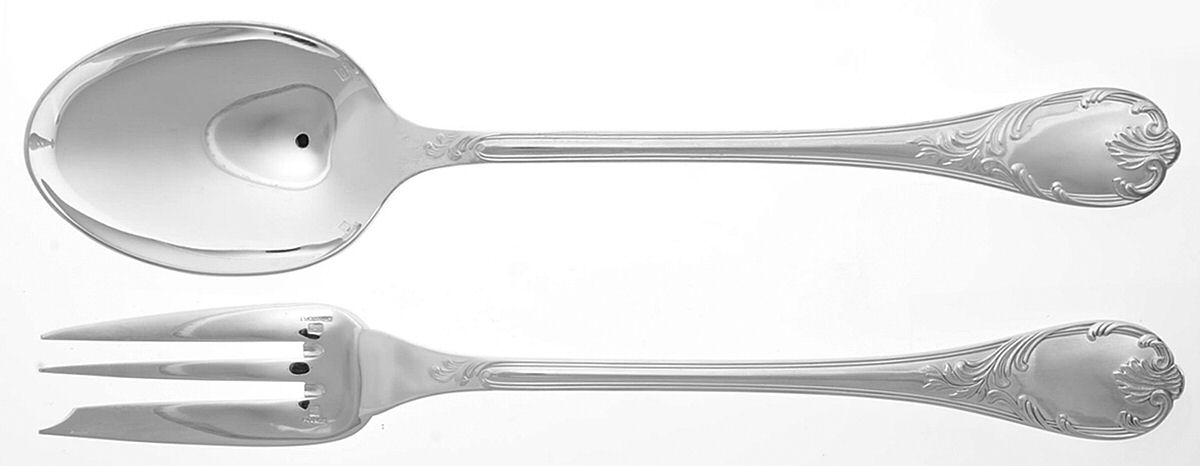 Marly (Silverplate, 1890, Glossy Handle) Solid Serving Set by Christofle France-1