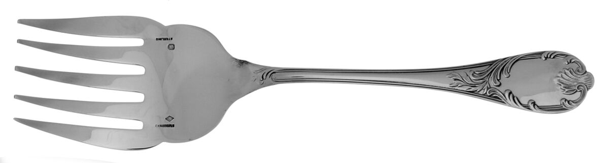 Marly (Sterling) Large Solid Fish Serving Fork by Christofle France-1