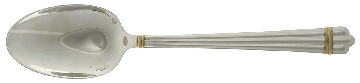 Aria Gold (Sterling, Gold Accent) Oval Place Soup Spoon by Christofle France-1