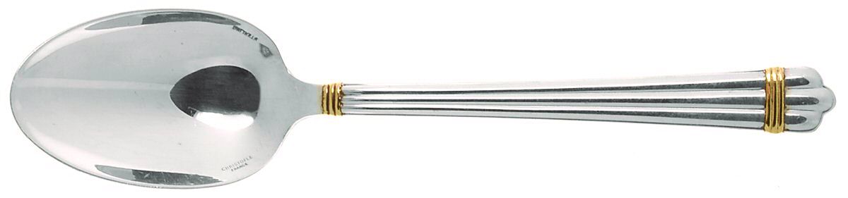 Aria Gold (Sterling, Gold Accent) Place/Oval Soup Spoon by Christofle France-1