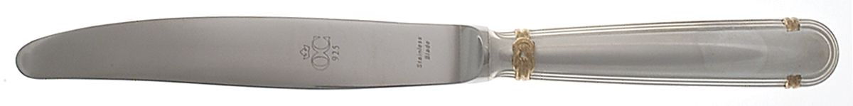 Oceana Gold (Sterling) Hollow Modern Knife by Christofle France-1