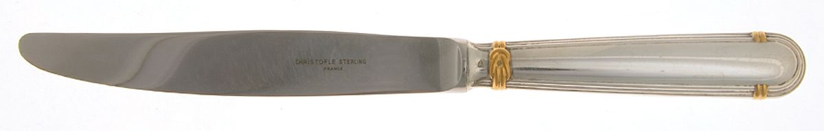 Oceana Gold (Sterling) Modern Hollow Knife by Christofle France-1