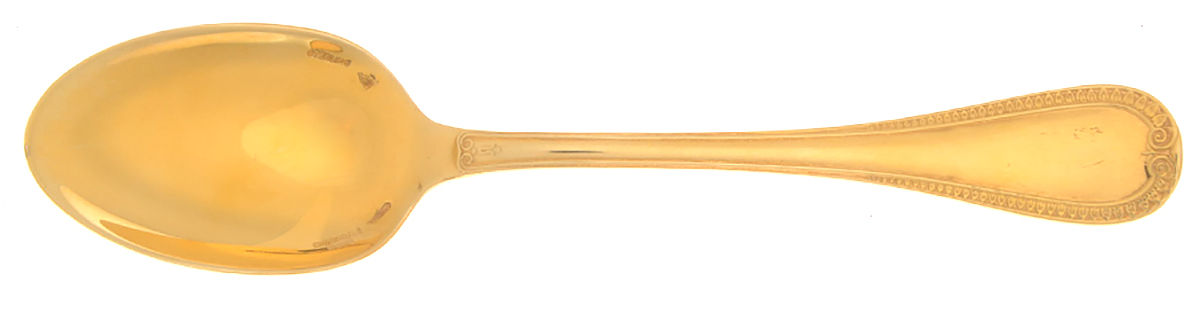 Golden Malmaison (Sterling, GoldVermeil) Five O'Clock Teaspoon by Christofle France-1