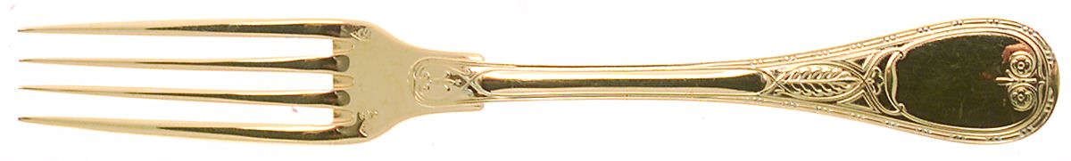Golden Brienne (Gold Vermeil) Fork by Christofle France-1