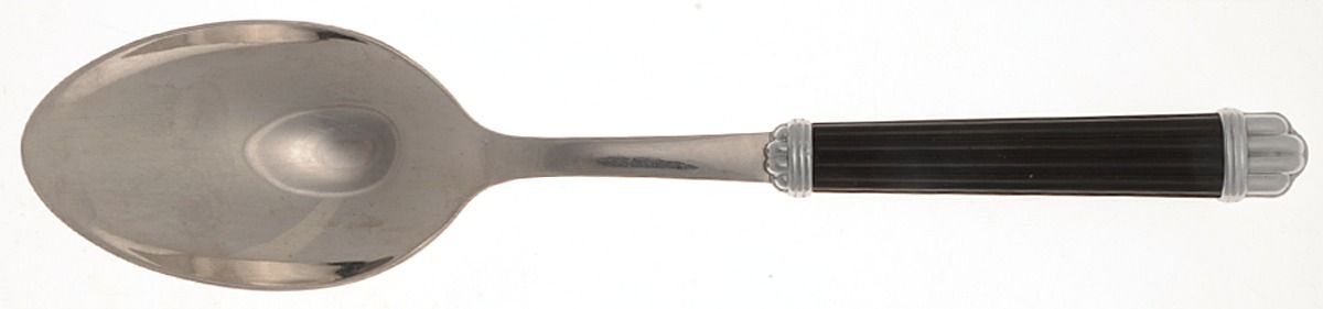 Aria-Black (Stainless) Solid Serving Spoon by Christofle France-1