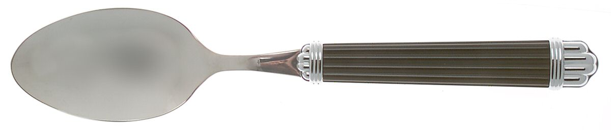Aria-Black (Stainless) Place/Oval Soup Spoon by Christofle France-1