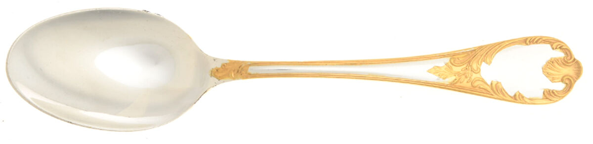 Marly (Silverplate, Gold Accents) Teaspoon by Christofle France-1