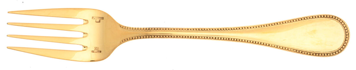 Perles (Gold Electroplate) Individual Salad Fork by Christofle France-1
