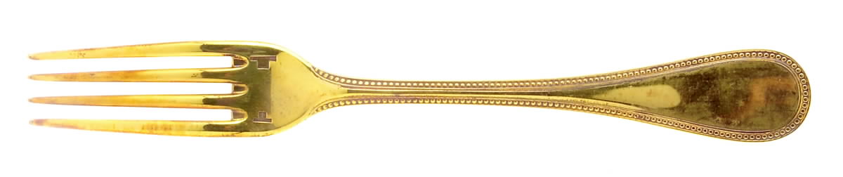 Perles (Gold Electroplate) Fork by Christofle France-1