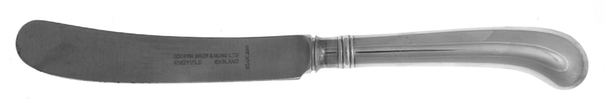 Queen Anne (Silverplate) Hollow Pistol Handle Butter Spreader by Cooper Bros & Sons-1