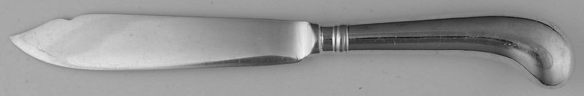 Queen Anne (Silverplate) Hollow Pistol, Individual Solid Fish Knife by Cooper Bros & Sons-1