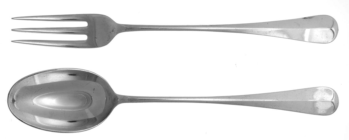 Queen Anne (Silverplate) Large Solid, 2-Piece Dressing Serving Set by Cooper Bros & Sons-1