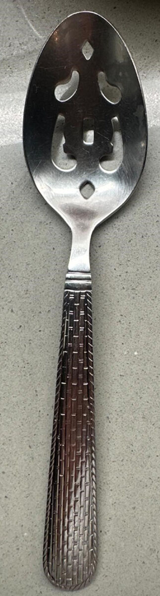 Geometric (Stainless) Pierced Tablespoon (Serving Spoon) by Cambridge Silver-1