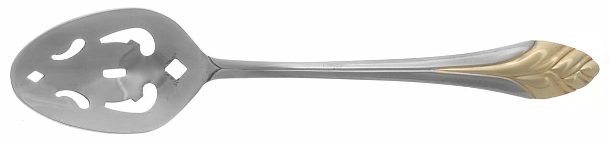 Chantal-Gold Accent Pierced Tablespoon (Serving Spoon) by Cambridge Silver-1