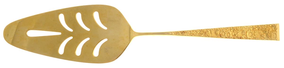 Golden Fresco (Gold Electroplate) Solid Pie Server by Cosmos Products Company-1