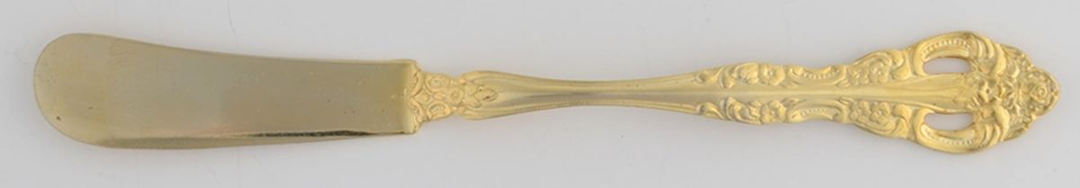 CUS18 (Gold Electroplate) Flat Handle Master Butter Knife by Customcraft-1