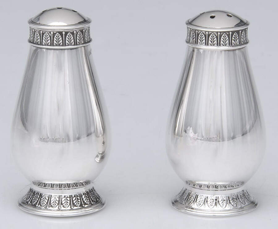 Malmaison-Beauharnais (Silverplate, Hollowware) Salt & Pepper Set by Christofle France-1