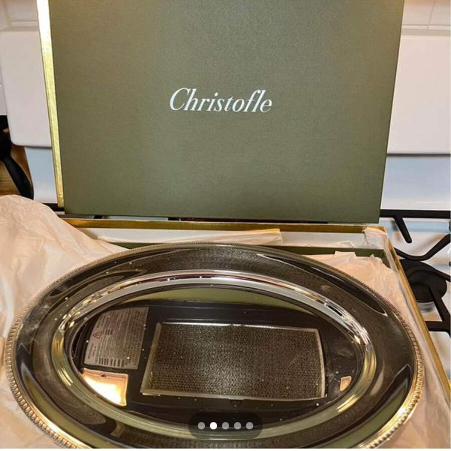 Malmaison-Beauharnais (Silverplate, Hollowware) 17" Oval Serving Platter by Christofle France-1