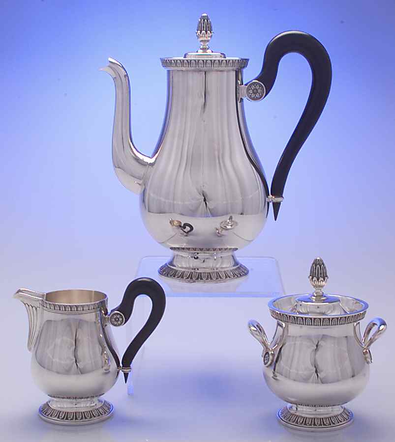 Malmaison-Beauharnais (Silverplate, Hollowware) (3 Pc) Coffee Set (PCP,PCR,PSU) by Christofle France-1