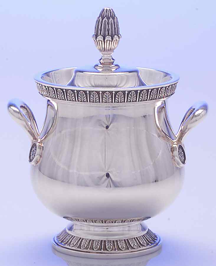 Malmaison-Beauharnais (Silverplate, Hollowware) Sugar Bowl & Lid by Christofle France-1