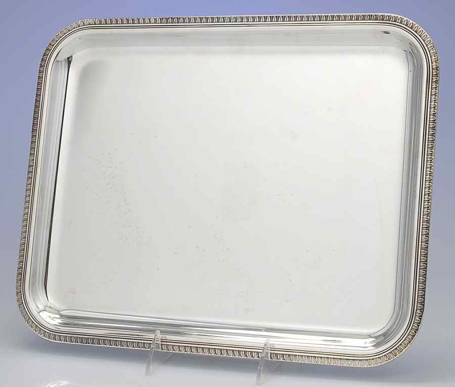 Malmaison-Beauharnais (Silverplate, Hollowware) 14" Rectangular Tray by Christofle France-1
