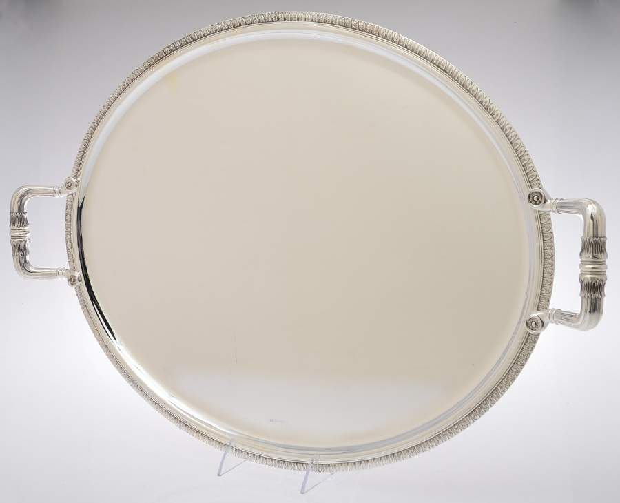 Malmaison-Beauharnais (Silverplate, Hollowware) 20" Oval Handled Tray by Christofle France-1