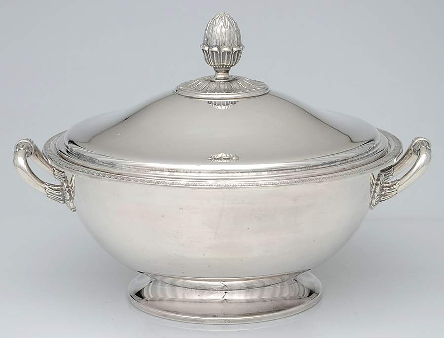 Malmaison-Beauharnais (Silverplate, Hollowware) Tureen & Lid by Christofle France-1