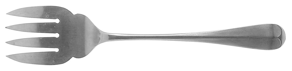 Queen Anne (Stainless, Satin) Medium Solid Cold Meat Serving Fork by Cooper Bros & Sons-1