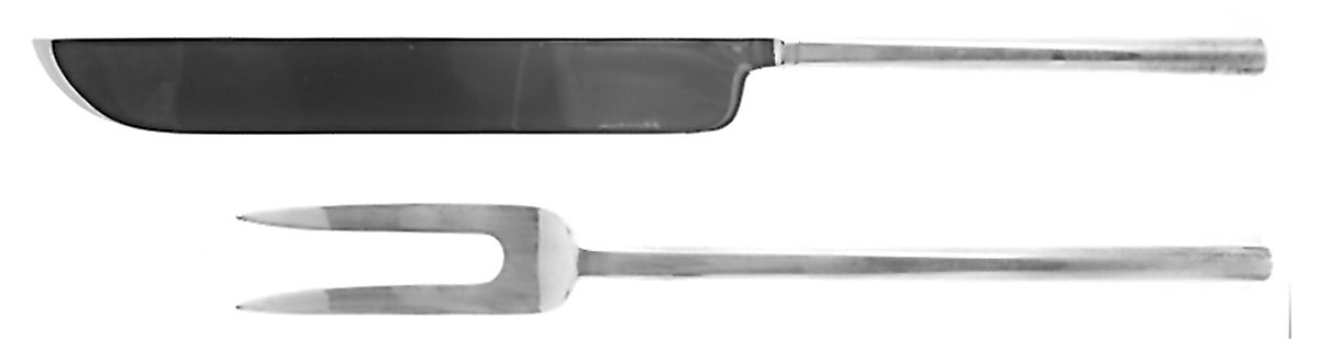 Ellipse (Silverplate) Large 2-Piece Roast Carving Set w/Stainless Blade by Calvin Klein-1