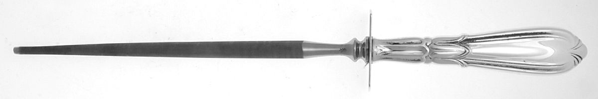 Troubadour (Sterling, 1950-1932, No Monograms) Large Knife Sharpener-Steel Rod w/Sterling Guard by Concord-1