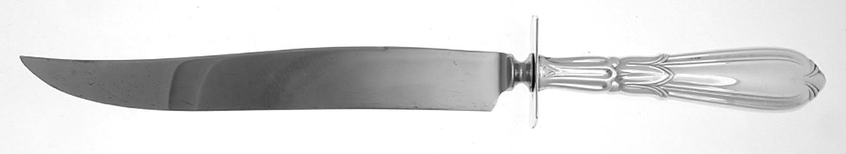 Troubadour (Sterling, 1950-1932, No Monograms) Large Carving/Roast Knife StnlBl w/Sterling Guard by Concord-1