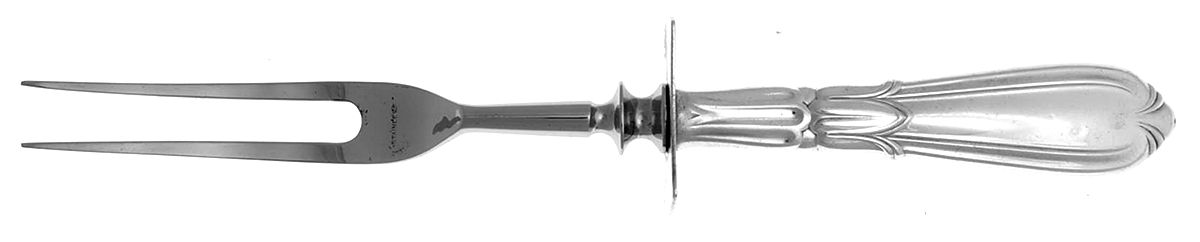 Troubadour (Sterling, 1950-1932, No Monograms) Lg Carving/Roast Fork-Stn Prong w/Sterling Guard by Concord-1